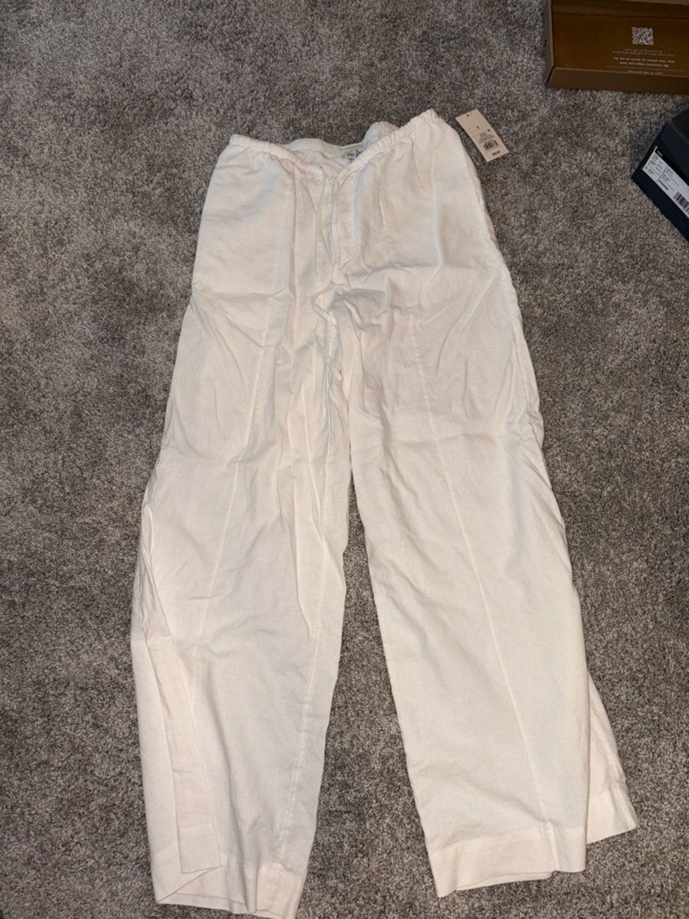 Target White Wide-Leg Drawstring Pants